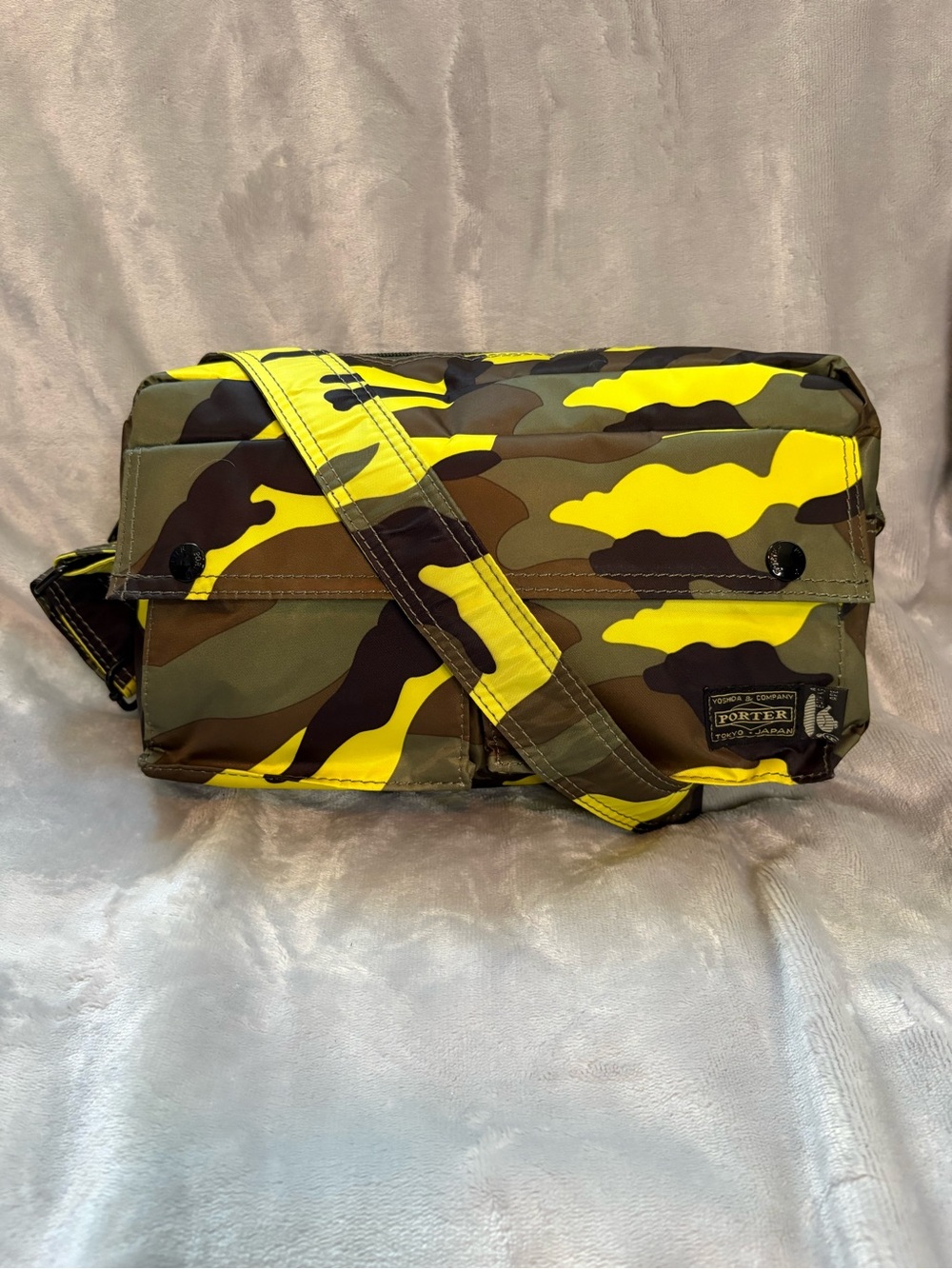 Porter + BAPE Camouflage Yellow & Olive Crossbody Bag